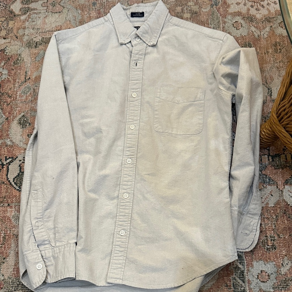 J. Crew Factory Light Gray Button-Down Shirt